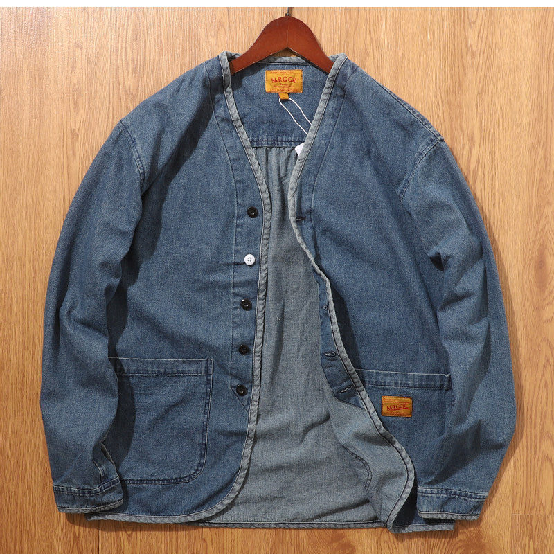 Herren Modische Denim-Jacke mit Taschen Echo Archiv