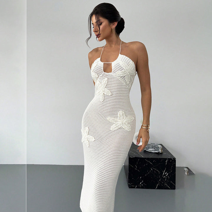Damen Häkel-Maxikleid mit floralem Design Echo Archiv