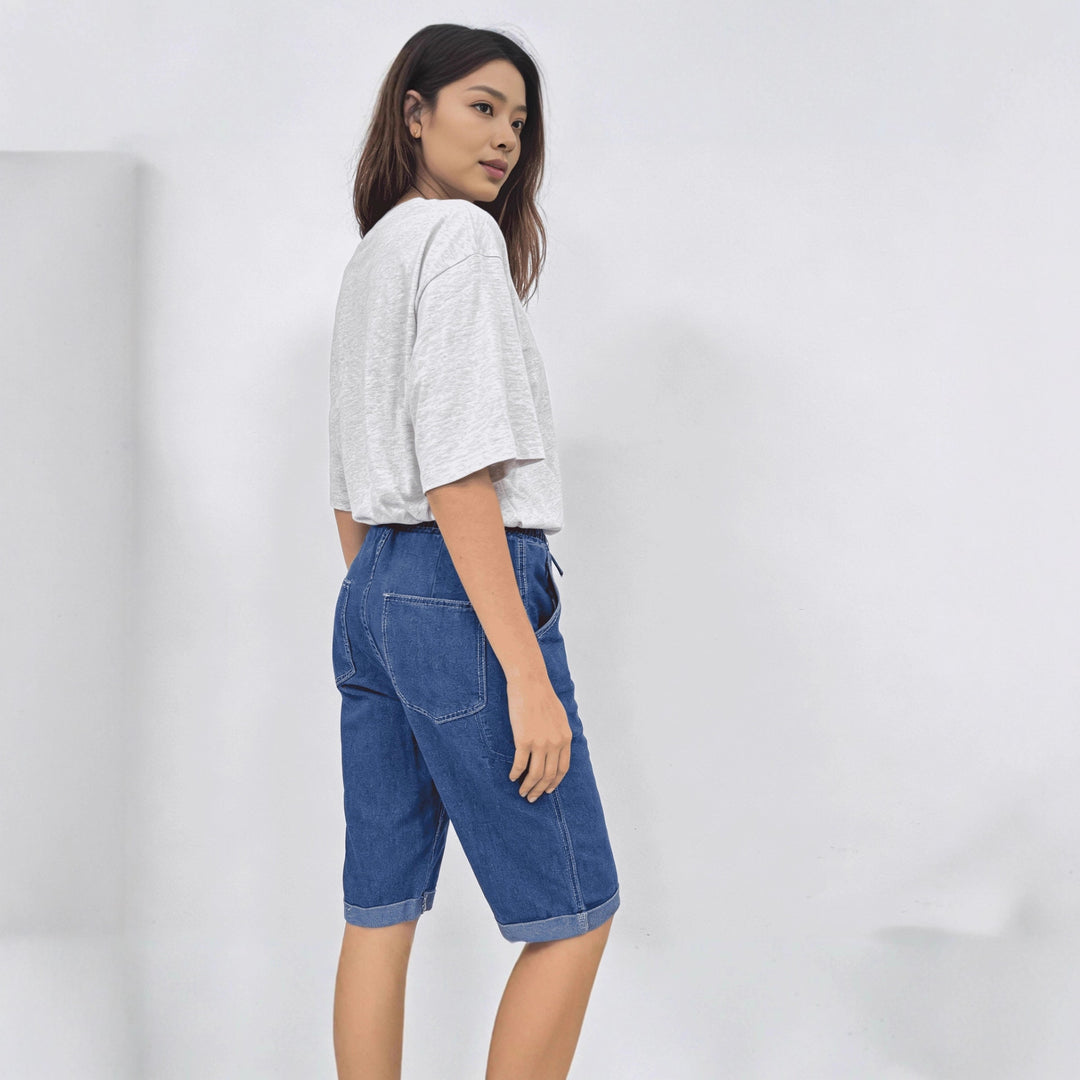 Damen Jeans-Shorts mit elastischem Bund und praktischen Taschen Echo Archiv