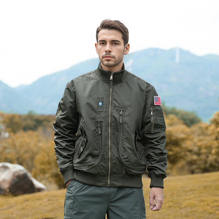 Herren nan robuste Bomberjacke mit winddichtem Nylon, utility-Taschen und elastischen Bündchen Echo Archiv