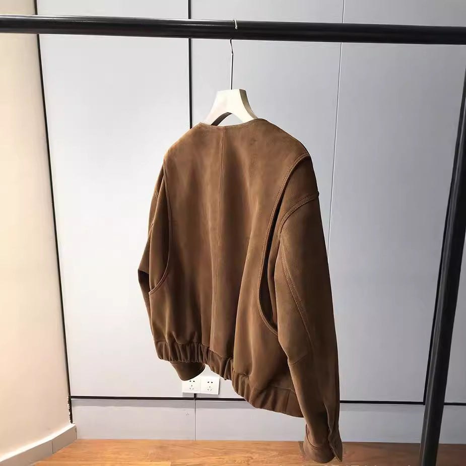 Damen Modische und lässige Wildlederjacke Echoarchiv