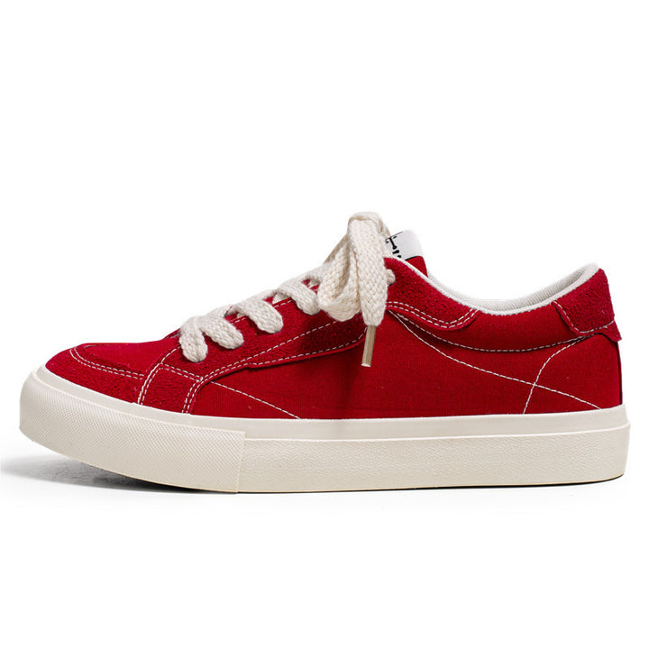 Unisex lässiger Canvas-Low-Top Sneaker mit kontrastnaher Ziersteppung und gepolsterter Plateausohle – Norré
