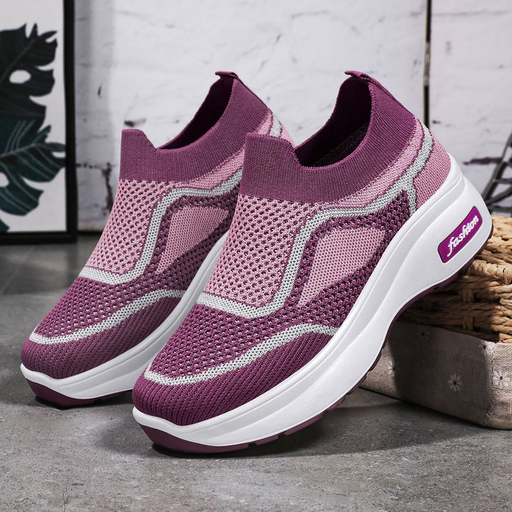 Damen nan ultraleichter Strick-Slip-On mit ergonomischer Keilsohle und herausnehmbarem Komforteinlagenfach Echo Archiv