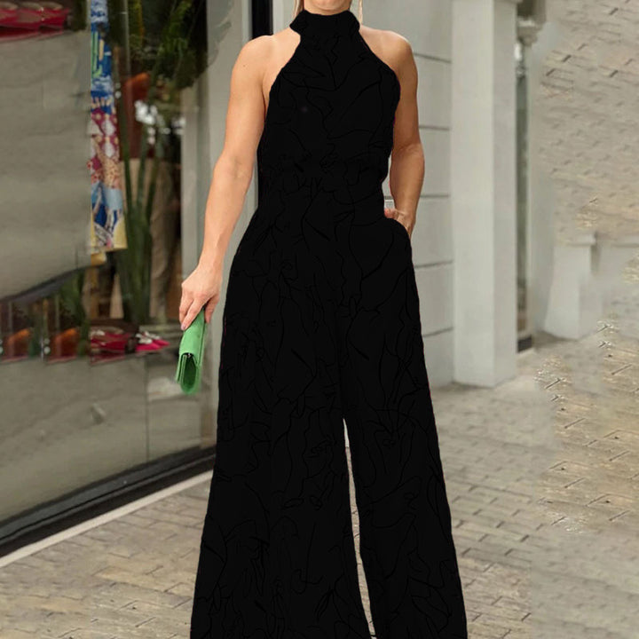 Damen Eleganter Longline Jumpsuit mit Stehkragen, Ballonärmeln und Seitentaschen Echoarchiv