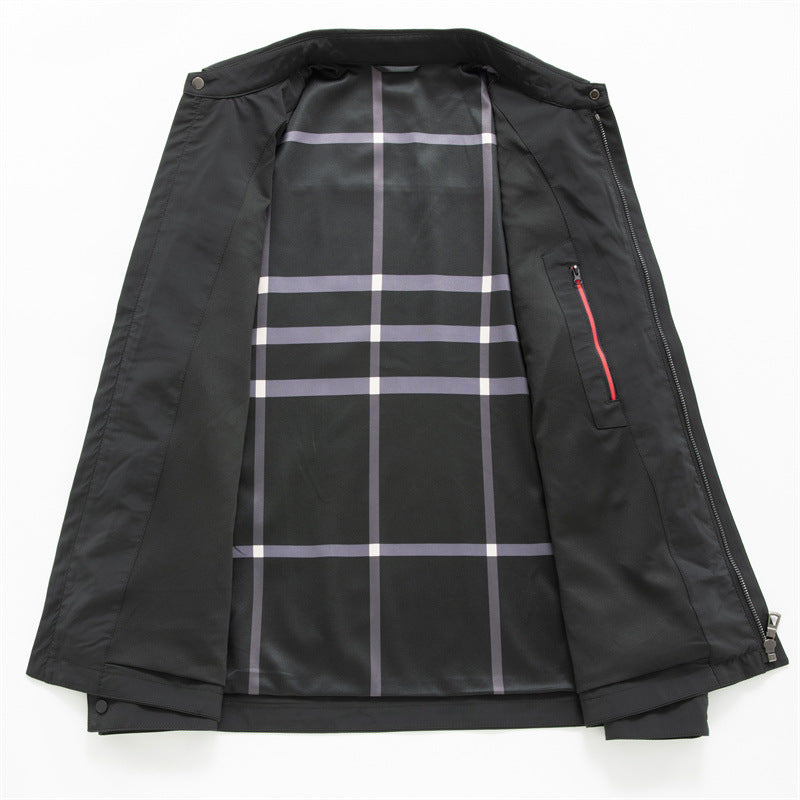 Herren Leichte Wasserabweisende Zip-Übergangsjacke mit Hemdkragen und Brusttaschen Echo Archiv