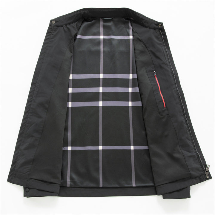 Herren Leichte Wasserabweisende Zip-Übergangsjacke mit Hemdkragen und Brusttaschen Echo Archiv
