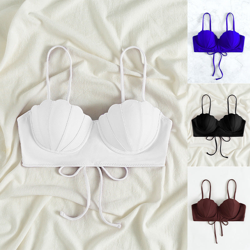 Damen Bikinioberteil mit strukturierter Muschel-Optik und elegantem Knoten Echo Archiv