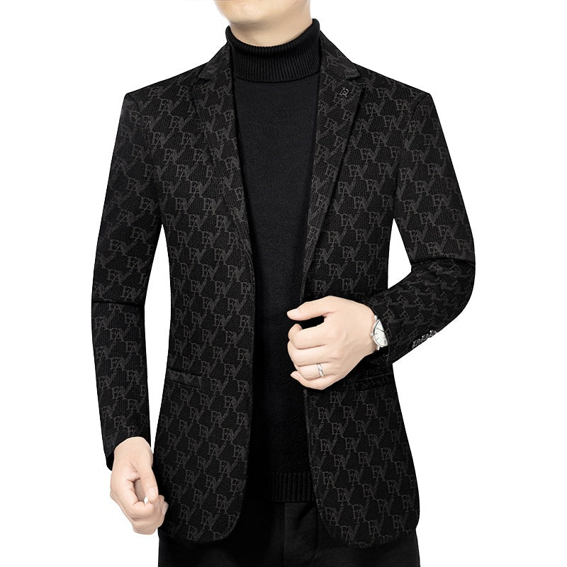 Herren Modernes Einreihiges City-Blazer mit aufgesetzten Taschen und leichter Halbfütterung – Tianoro