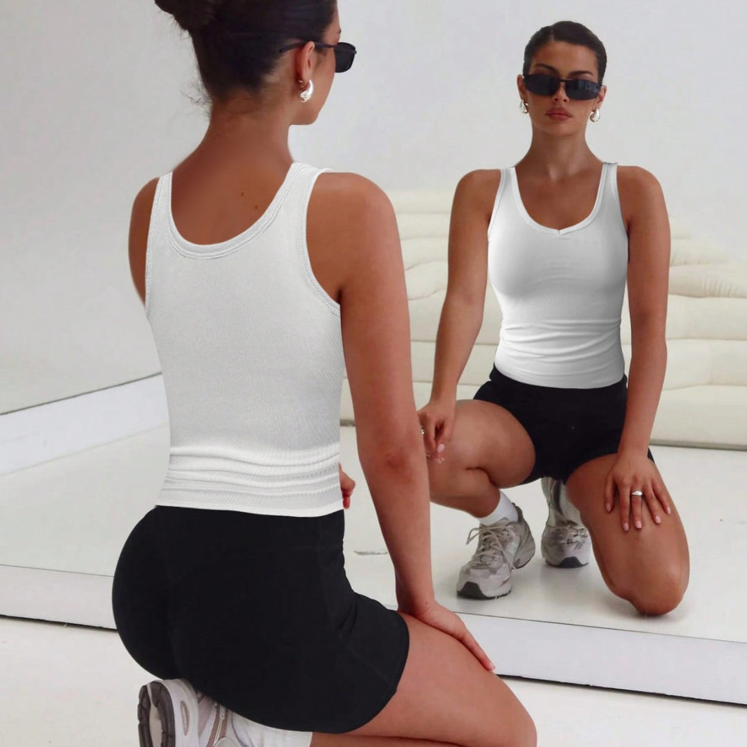 Damen figurbetontes V-Ausschnitt Tanktop Set Echo Archiv