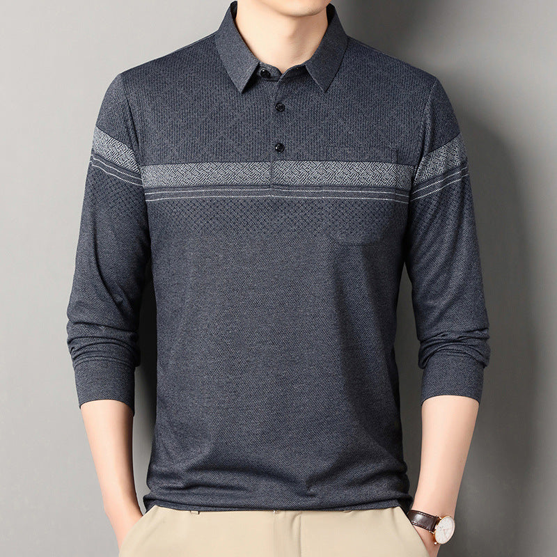 Herren Langarm Poloshirt mit strukturiertem Design Echoarchiv