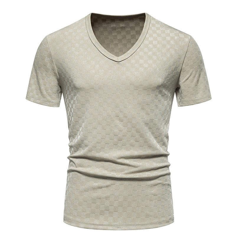 Herren V-Ausschnitt Shirt mit strukturierter Oberfläche Echoarchiv