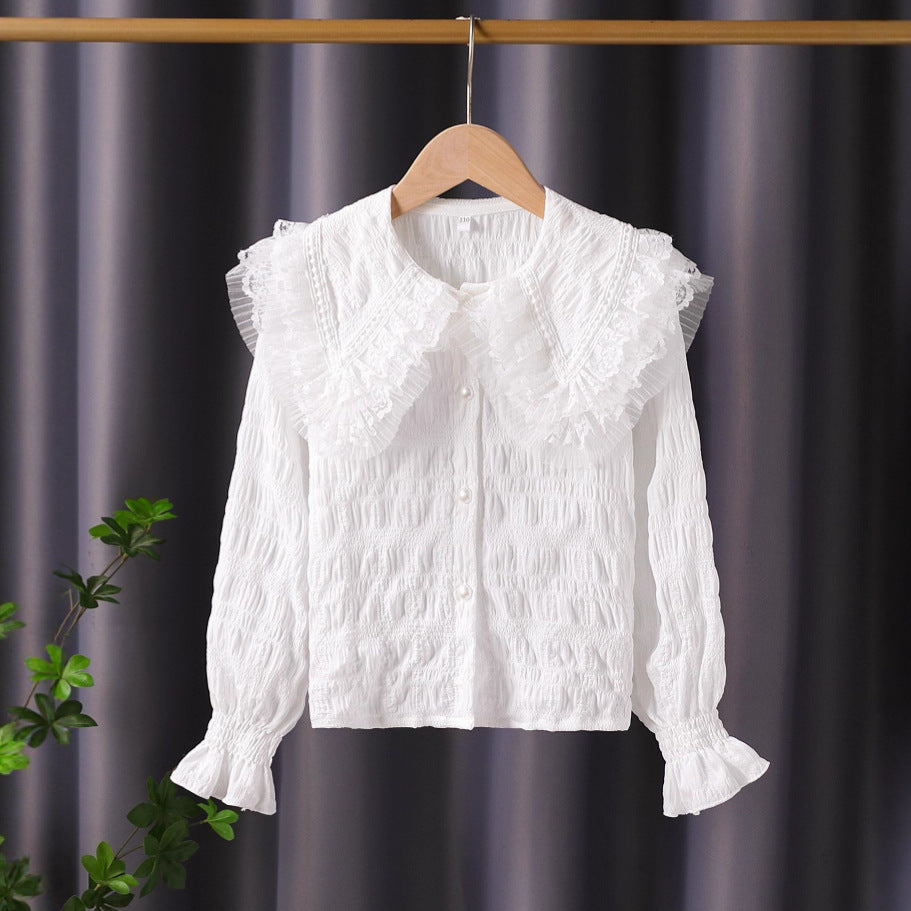 Damen Bluse mit voluminösem Rüschenkragen Echo Archiv