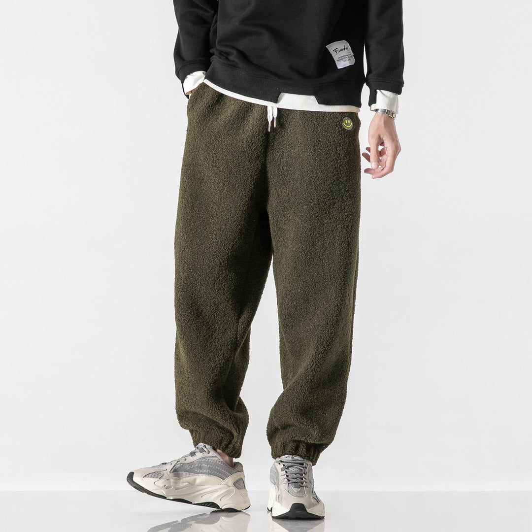 Herren Teddy-Fleece-Jogginghose mit elastischem Bund, Kordelzug und Bündchen Echo Archiv
