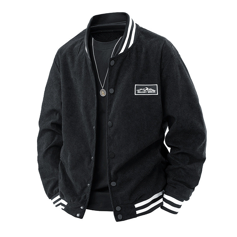 Herren lässige Cordjacke mit elastischen Bündchen und kontrastierenden Akzenten Echoarchiv
