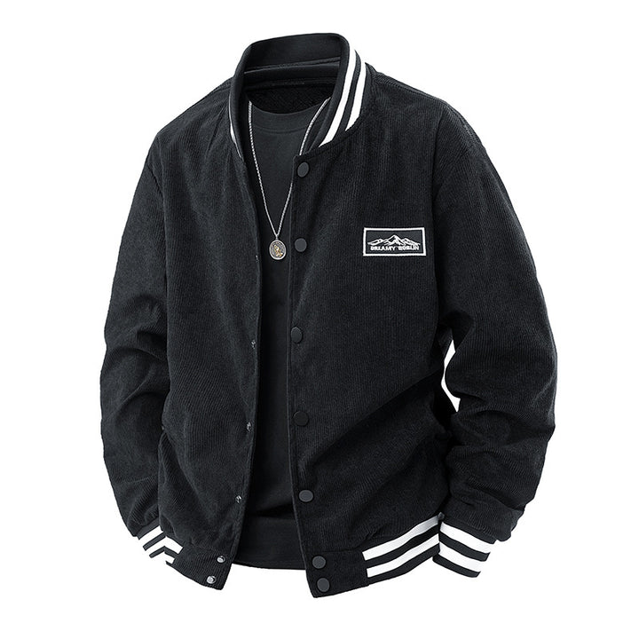 Herren lässige Cordjacke mit elastischen Bündchen und kontrastierenden Akzenten Echoarchiv