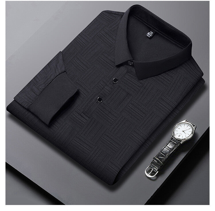 Herren elegantes und atmungsaktives Hemd mit strukturiertem Design Echoarchiv