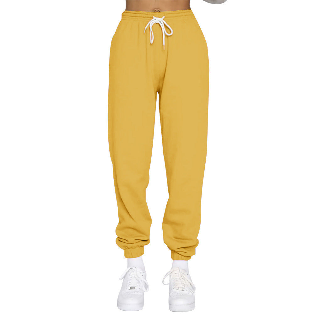 Damen nan High‑Waist Relax-Jogginghose mit elastischem Komfortbund, Kordelzug und gerippten Knöchelbündchen Echo Archiv
