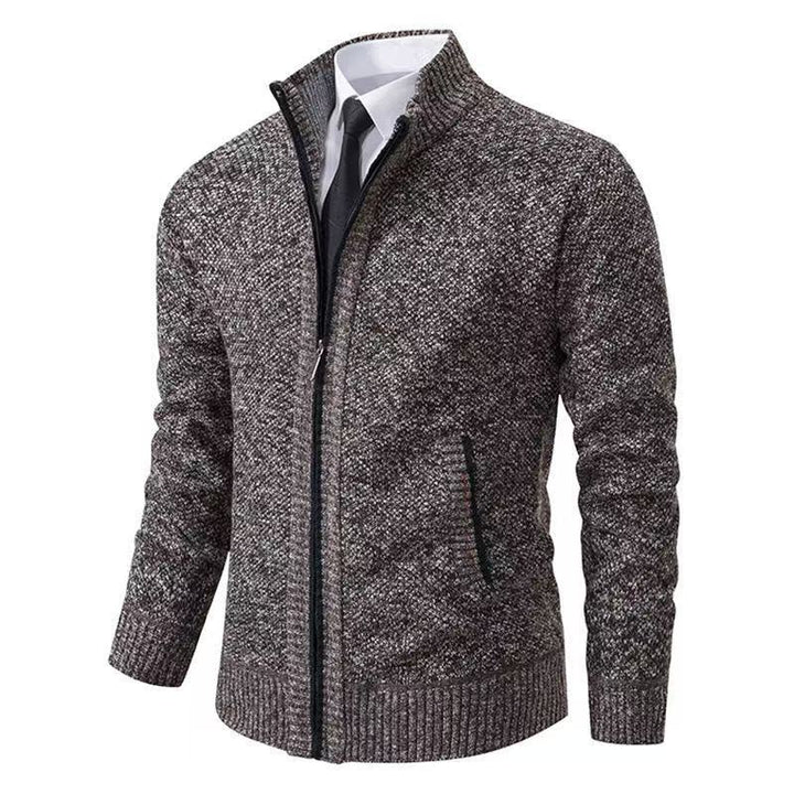 Herren nan Strickjacke mit Stehkragen und verdecktem Reißverschluss Echo Archiv