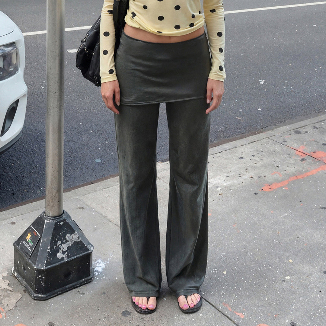 Damen weite Flared-Pants aus luxuriösem Veloursstoff Echo Archiv