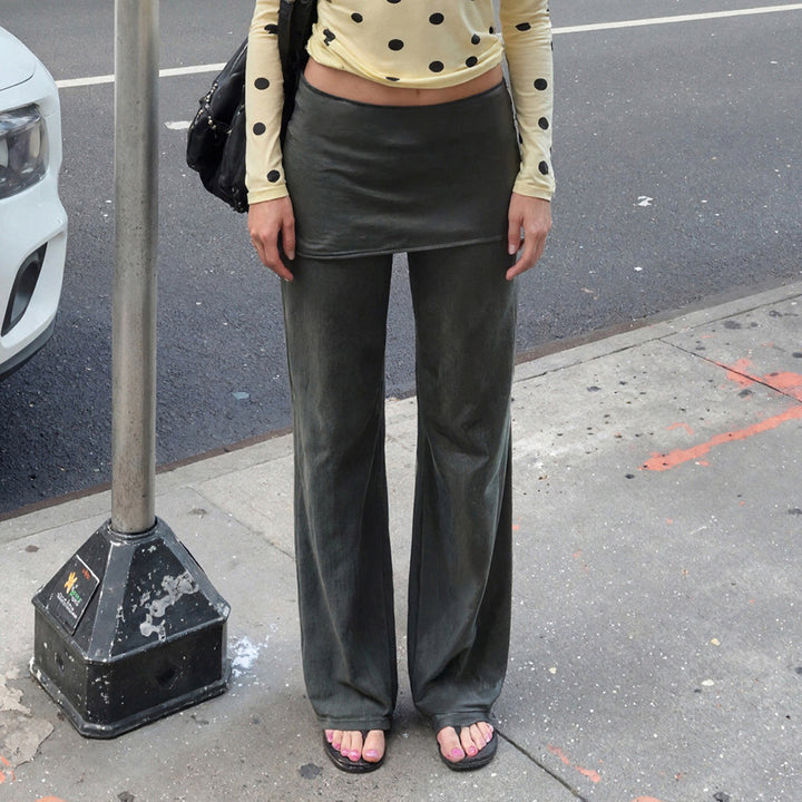 Damen weite Flared-Pants aus luxuriösem Veloursstoff Echo Archiv
