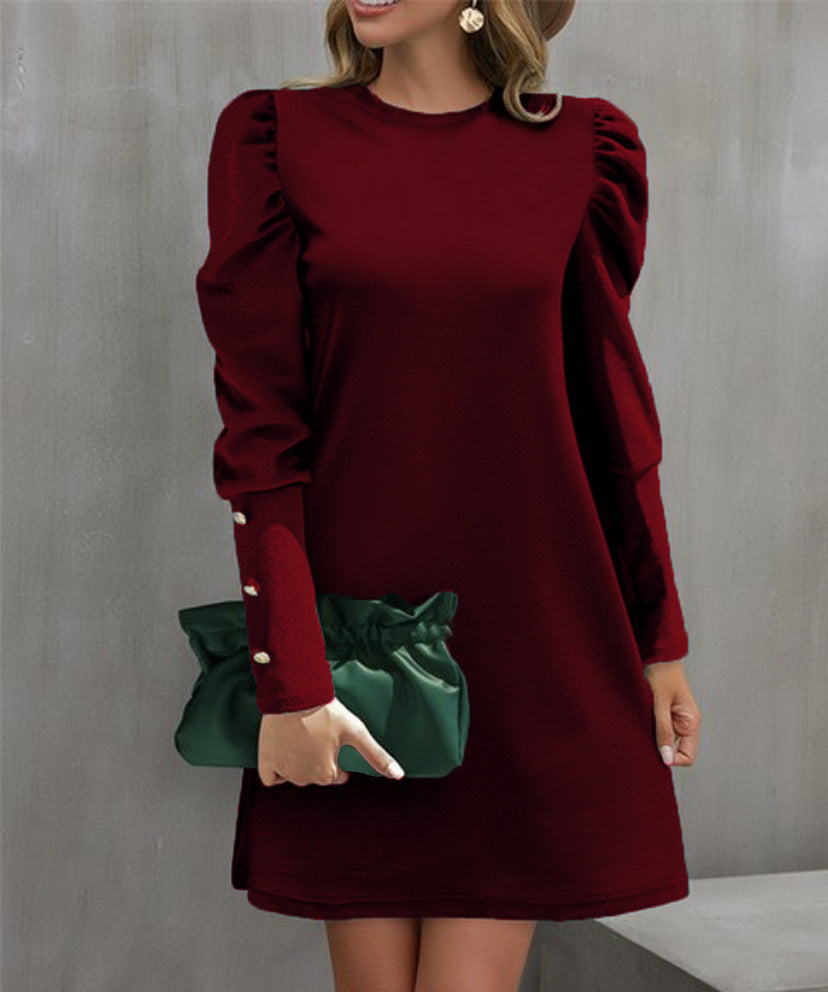 Damen Verspielt geschnittenes Langarmkleid Echo Archiv