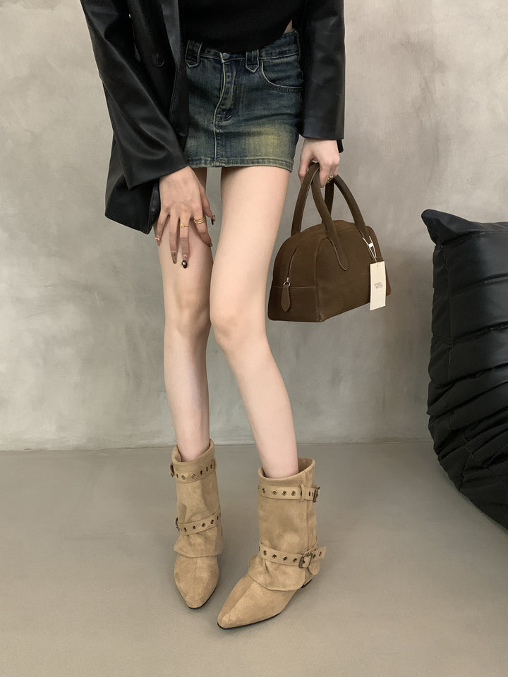 Damen Modische Ankle-Boots mit modischen Schnallen Echo Archiv