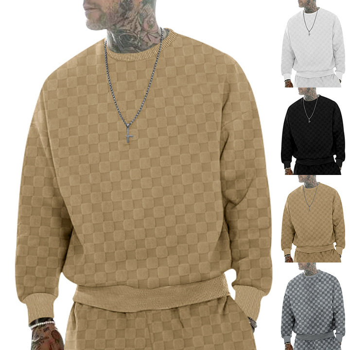 Herren lässiger Oversize-Pullover mit strukturierter Oberfläche und weitem Schnitt Echoarchiv