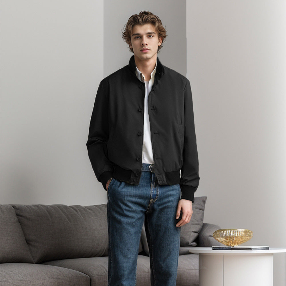 Herren Casual-Bomberjacke mit hohem Kragen und praktischen Taschen Echoarchiv