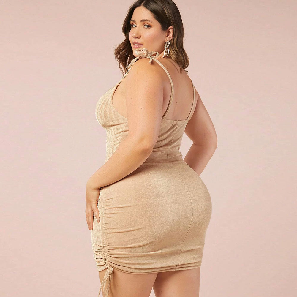Damen Mini-Bodycon-Kleid mit raffiniertem Rüschendetail Echo Archiv