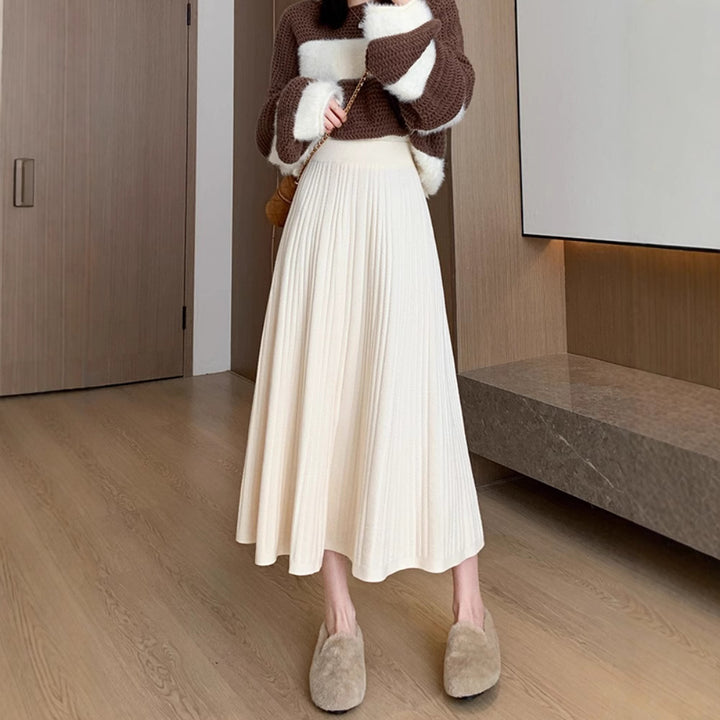 Damen Eleganter Plissee-Midirock mit hohem Bund Echo Archiv