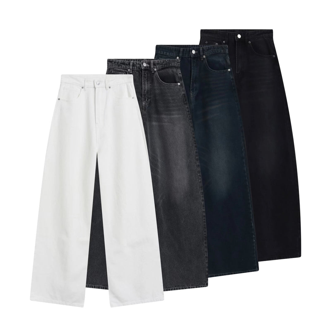 Damen High-Waist Denim-Jeans mit weitem Bein und Fünf-Taschen-Design Echo Archiv