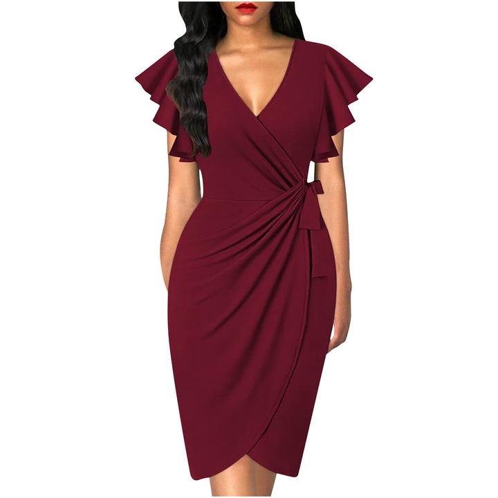 Damen Wickelkleid mit Rüschendetails und elastischem Tailleneinsatz Echo Archiv