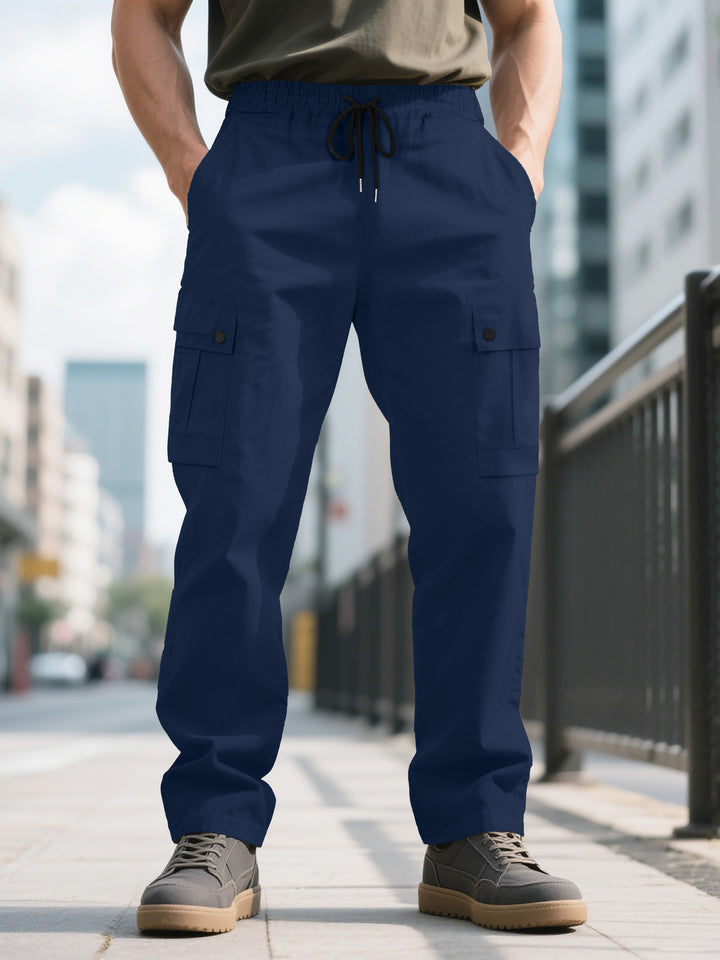 Herren nan urbane utilitarische Cargohose mit elastischem Komfortbund, Tunnelzug und verschließbaren Klappentaschen Echo Archiv