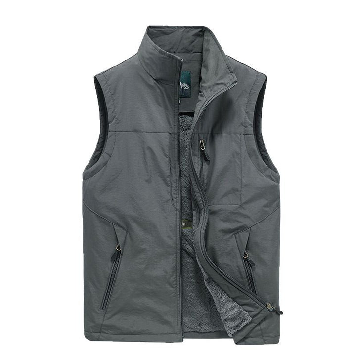 Herren Wattierte Fleecegefütterte Outdoor‑Weste mit Stehkragen und Reißverschlusstaschen Echo Archiv