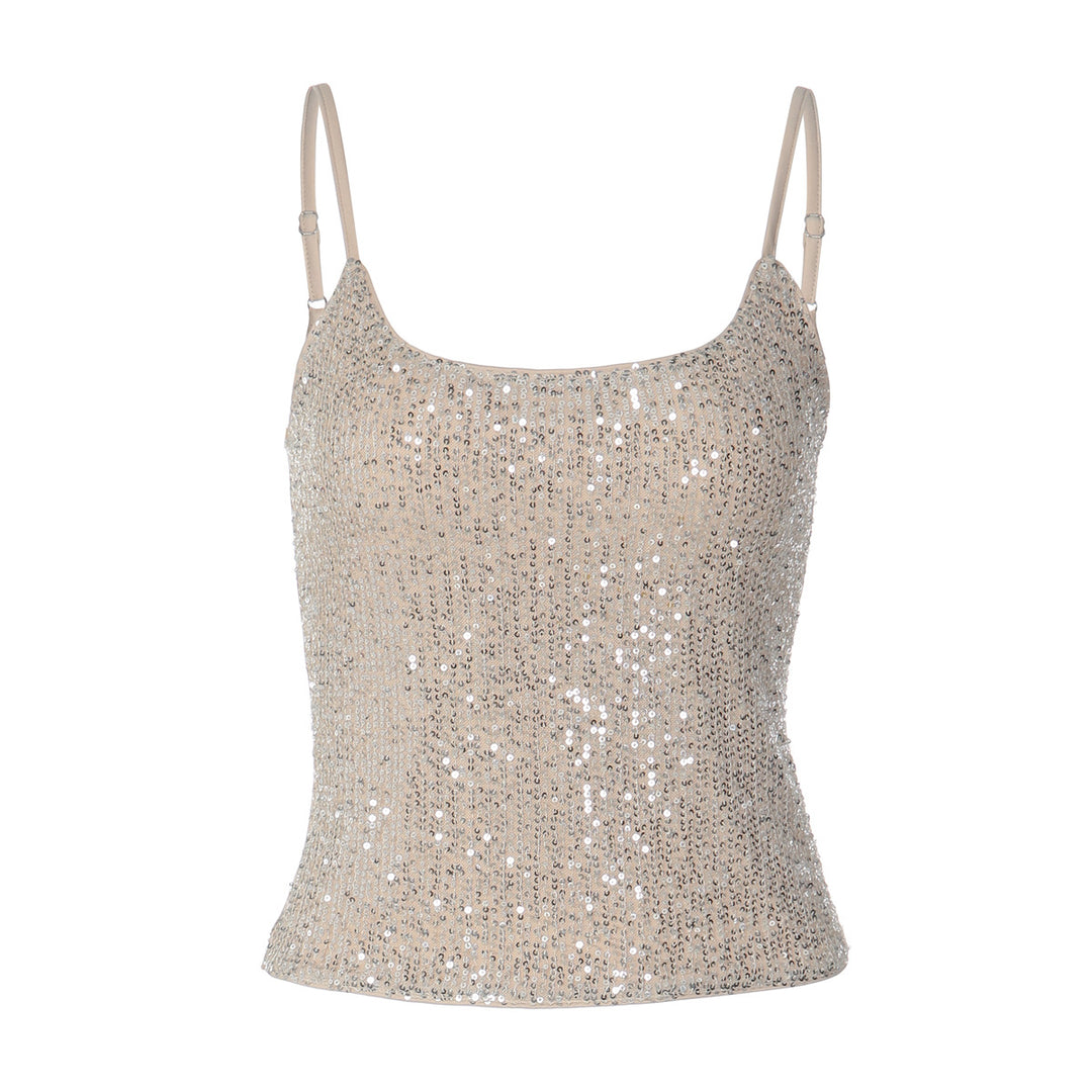 Damen Glitzerndes Spaghetti-Top mit schmalen Trägern Echo Archiv