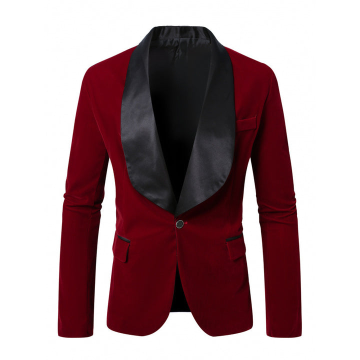 Herren Samt Smoking-Blazer mit schimmerndem Satin-Revers Echoarchiv