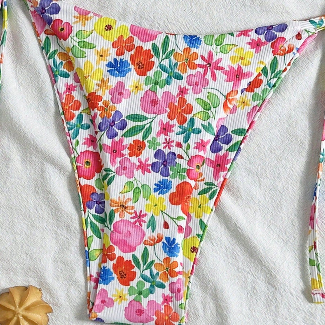 Damen Triangel-Bikini mit buntem Blumendesign Echo Archiv