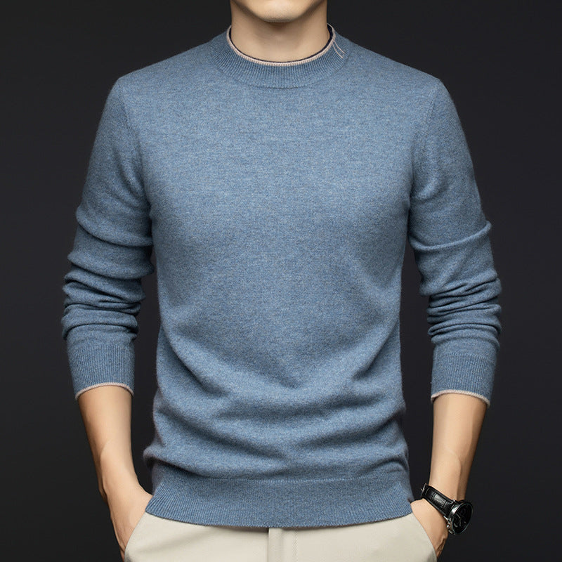 Herren klassischer Rundhals-Pullover aus hochwertiger Wolle Echoarchiv