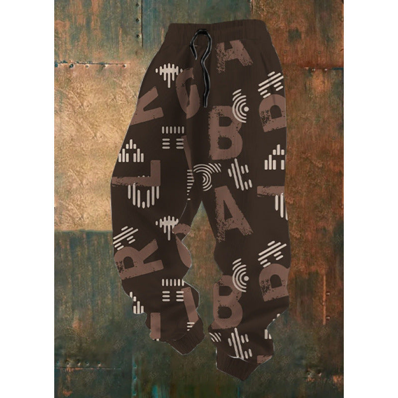 Damen Bequeme Freizeithose mit kreativem Druck Echoarchiv