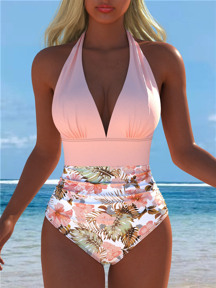 Damen Einteiler Badeanzug mit elegantem floralem Design und figurformendem Schnitt Echo Archiv