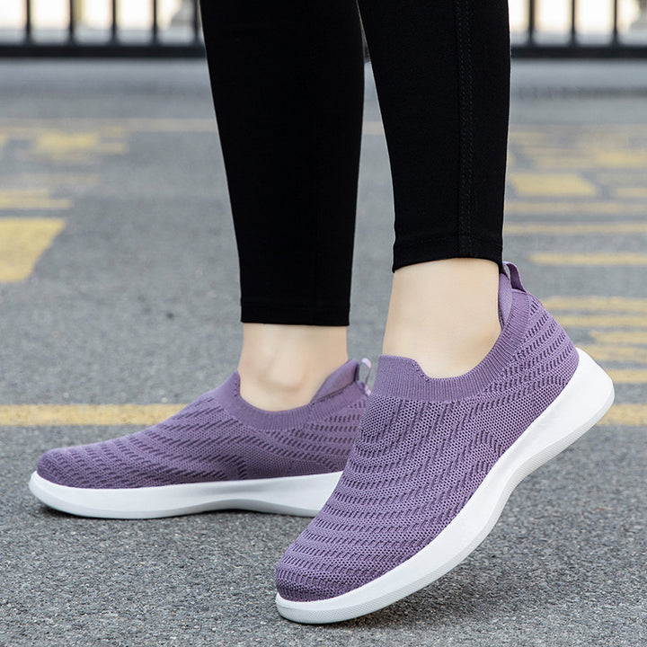 Damen nan Feinstrick-Ballerina-Sneaker mit elastischem Einstieg, gepolstertem Komfortfußbett und flexibler Leichtsohle Echo Archiv