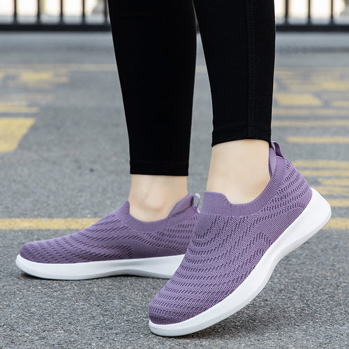 Damen nan Feinstrick-Ballerina-Sneaker mit elastischem Einstieg, gepolstertem Komfortfußbett und flexibler Leichtsohle Echo Archiv