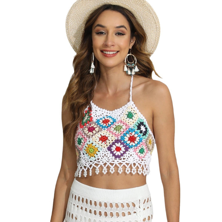 Damen Häkel-Bikini-Oberteil mit farbenfrohem Blumenmuster Echo Archiv