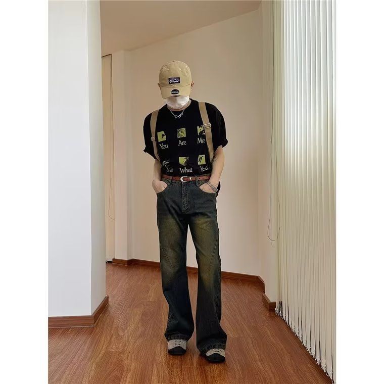 Herren Schlagjeans im Vintage-Stil mit hohem Bund und komfortablem Schnitt Echoarchiv