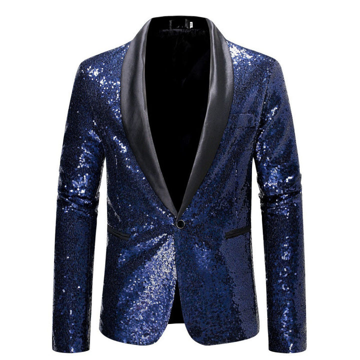 Herren Extravagante Pailletten-Sakko mit schimmerndem Satin-Finish Echoarchiv