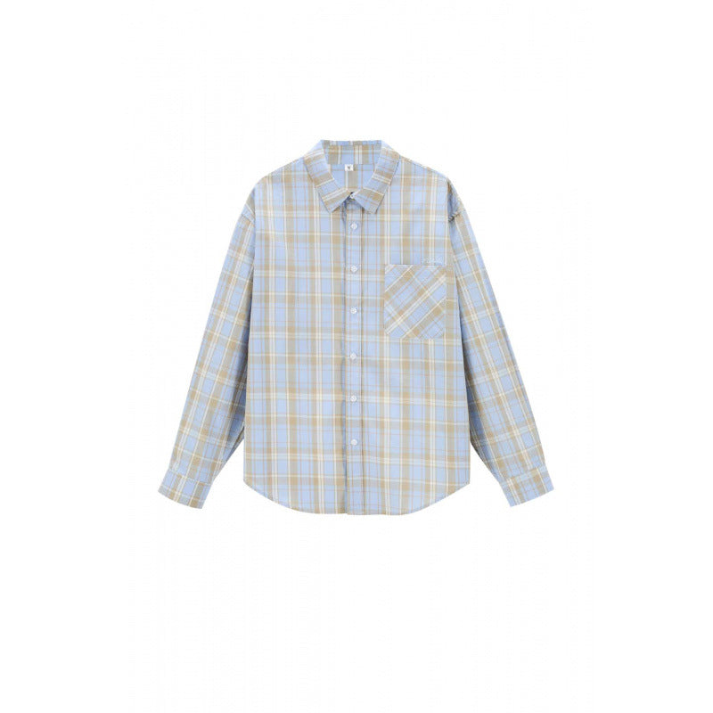Unisex Boxy-kariertes Overshirt mit Hemdkragen und aufgesetzter Brusttasche Echo Archiv