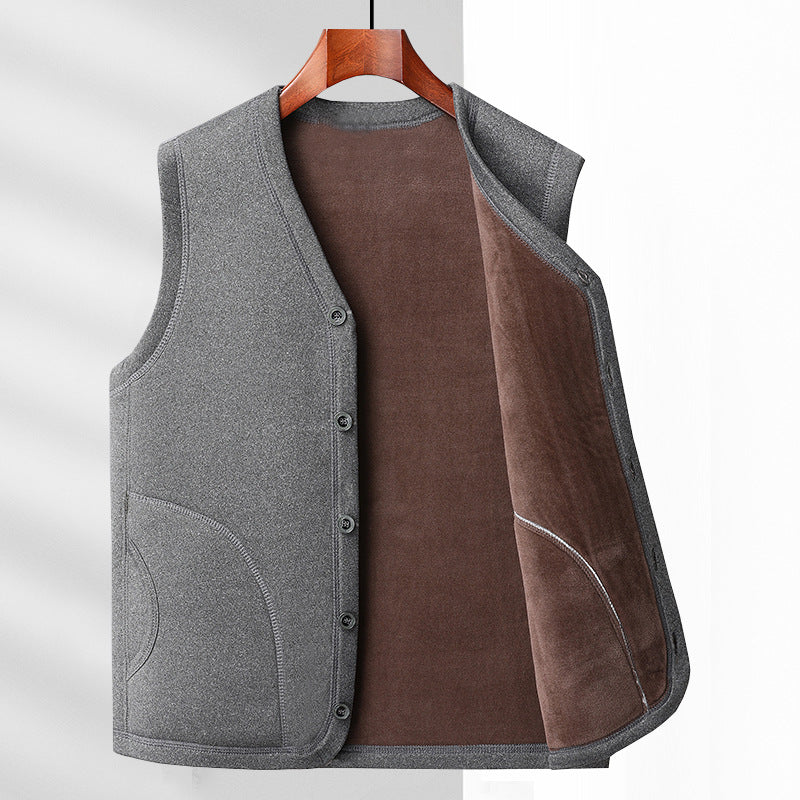 Herren Wattierte Thermo-Weste mit kuscheligem Fleece-Innenfutter und Knopfleiste – Marzano