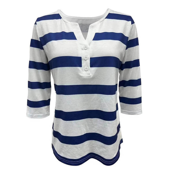 Damen Langarmshirt mit Maritimem Streifenmuster Echoarchiv