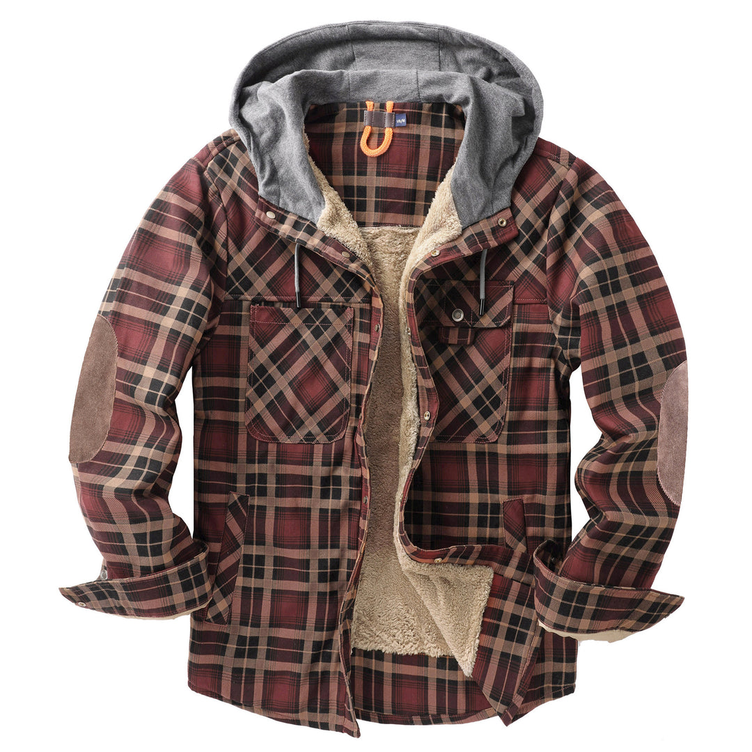 Herren Flanelljacke mit Kapuze und weichem Futter Echoarchiv