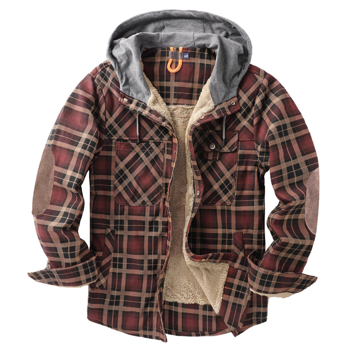 Herren Flanelljacke mit Kapuze und weichem Futter Echoarchiv
